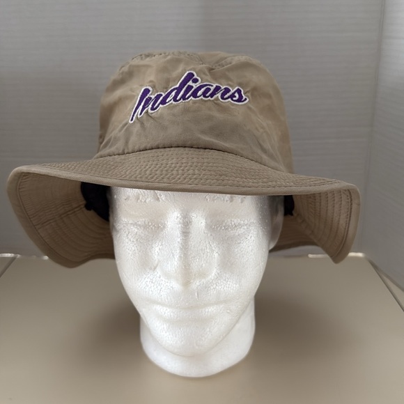 Acrux Cleveland Indians Tan Unisex  Bucket Hat with Purple Embroidery Nylon - Picture 1 of 11